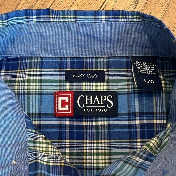 CHAPS | plaid button down shirt, size large - Picture 2 of 3